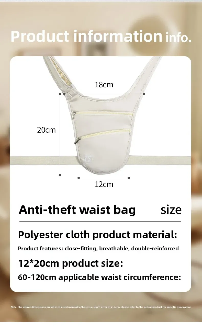 Sac de taille antivol vue d'ensemble