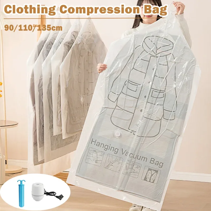 Sac de compression sous vide pour vêtements, grande capacité, à suspendre – Organisateur de garde-robe, 1 pièce - Image 1