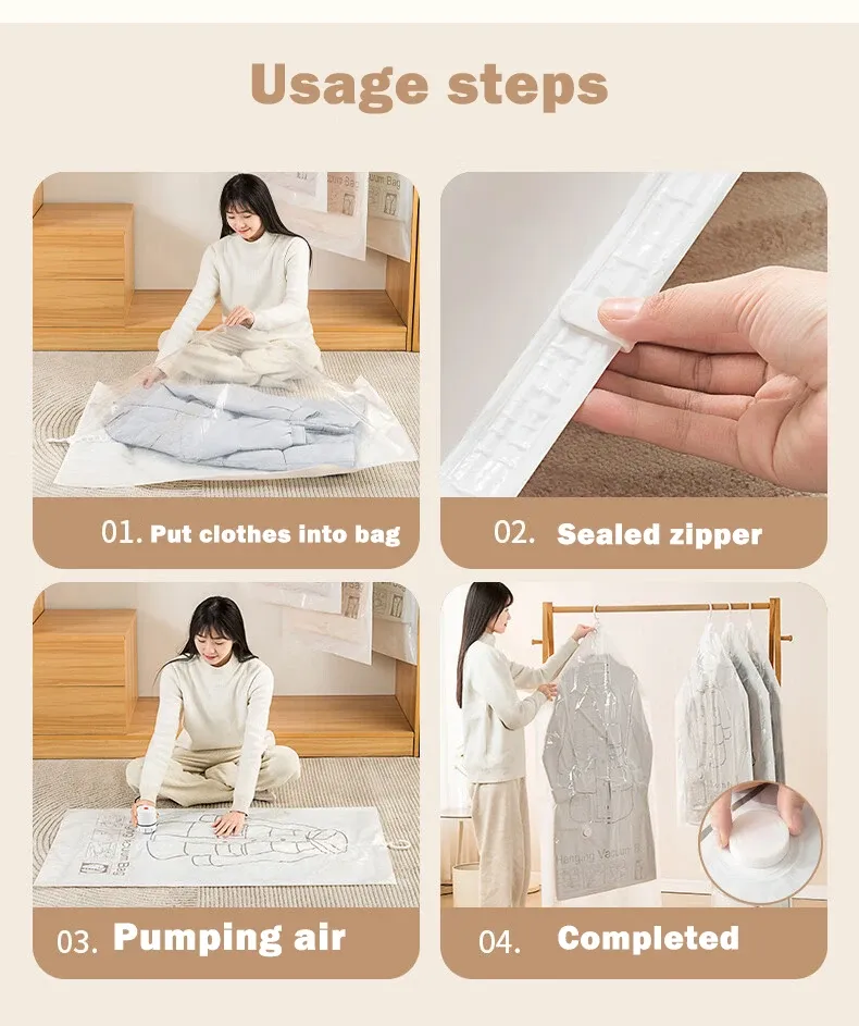 Sac de compression pour vêtements, vue d'ensemble