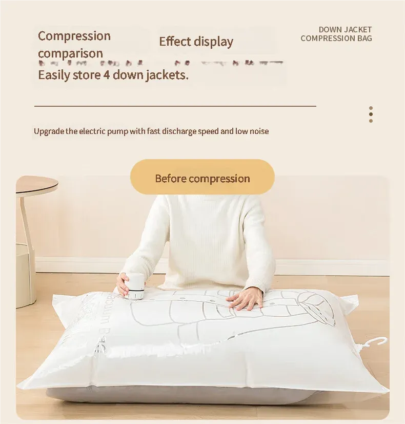 Sac de compression pour vêtements dans une garde-robe élégante