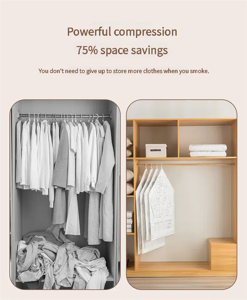Détail du sac de compression et de sa fermeture