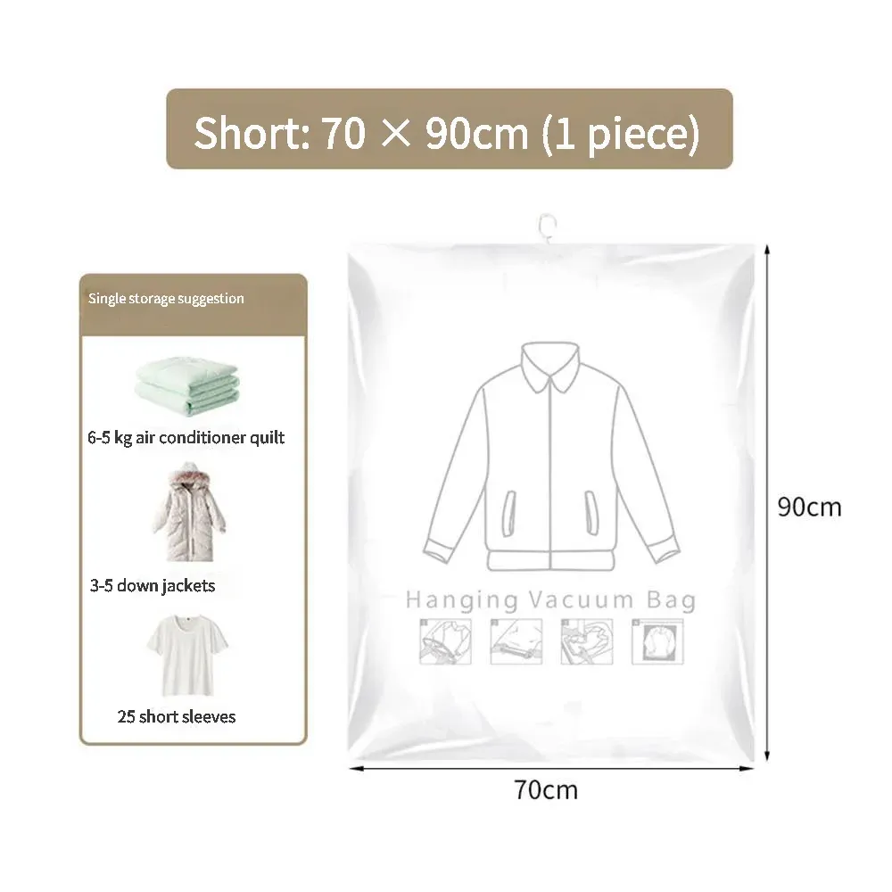 Sac de compression sous vide pour vêtements, grande capacité, à suspendre – Organisateur de garde-robe, 1 pièce 7