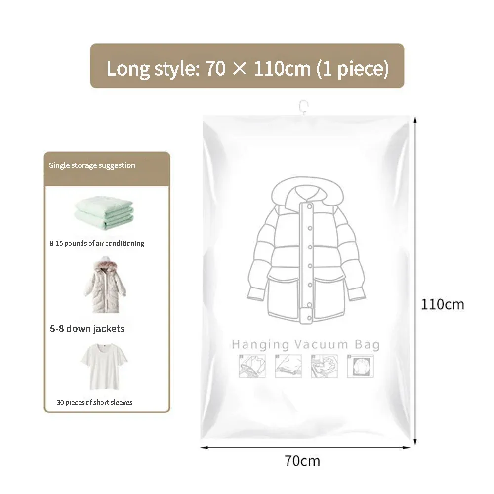 Sac de compression sous vide pour vêtements, grande capacité, à suspendre – Organisateur de garde-robe, 1 pièce 9
