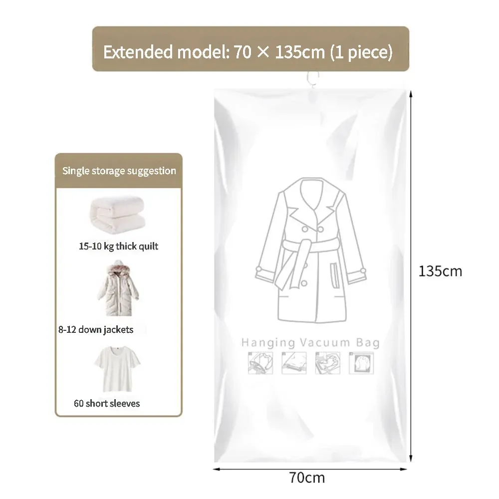 Sac de compression sous vide pour vêtements, grande capacité, à suspendre – Organisateur de garde-robe, 1 pièce 8