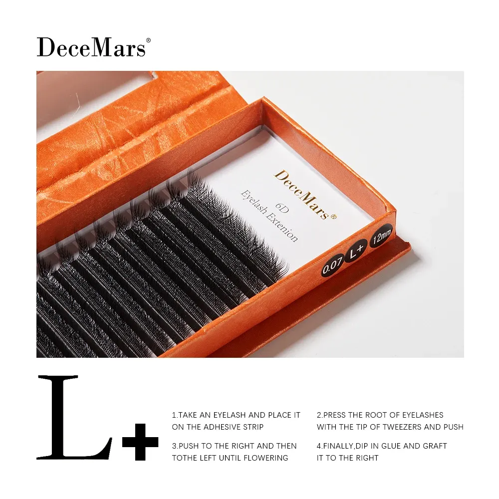 Extensions de cils DeceMars, courbure L, M, YY, 3D, 4D, 5D, 6D, 12 lignes 3