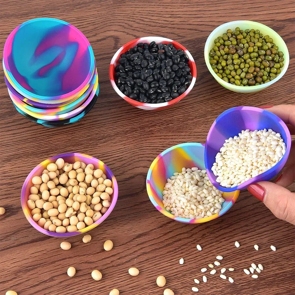 Ensemble de 2 bols en silicone réutilisables pour la cuisine, idéals pour épices, noix, fruits et collations 2