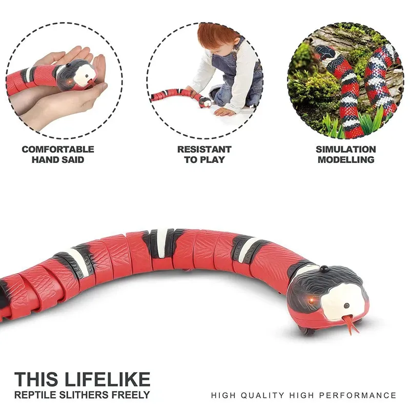 Jouet interactif automatique pour chat en forme de serpent, à détection intelligente et rechargeable par USB 2