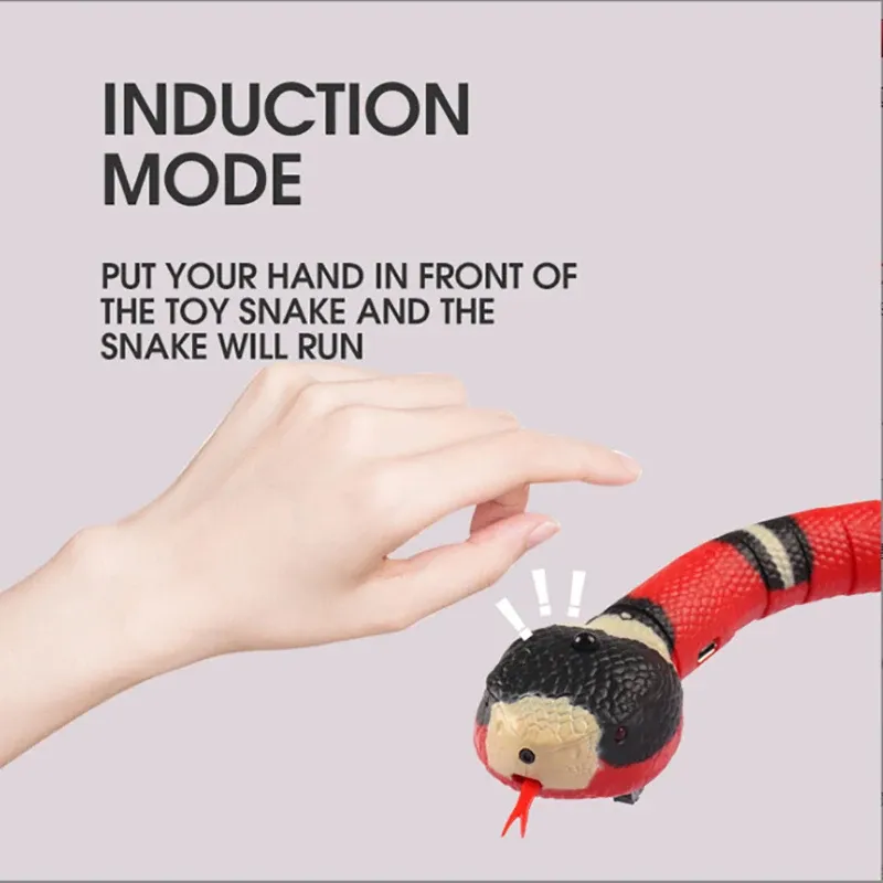 Jouet interactif automatique pour chat en forme de serpent, à détection intelligente et rechargeable par USB 4