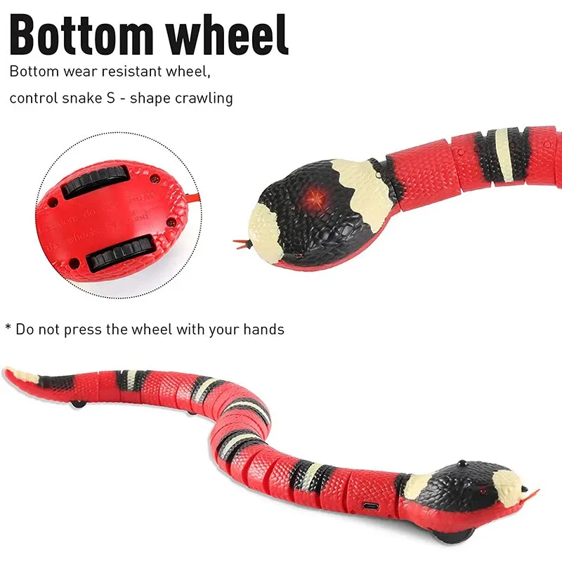 Jouet interactif automatique pour chat en forme de serpent, à détection intelligente et rechargeable par USB 5