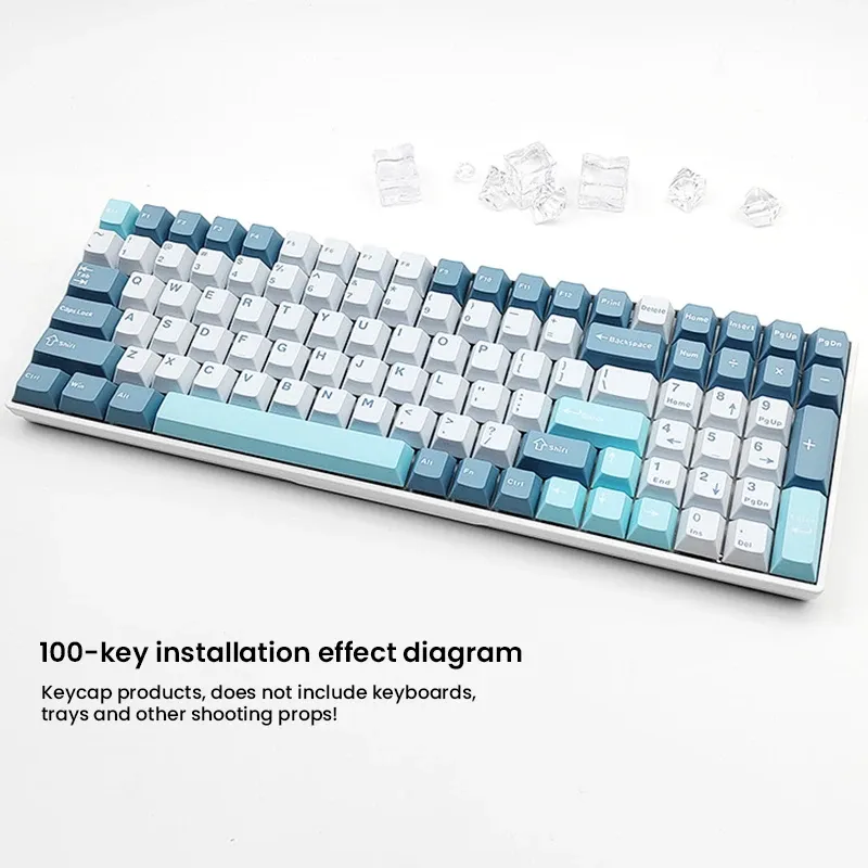 Jeu de 126 touches Double Shot en PBT profil Cherry pour clavier mécanique, compatible switches MX et claviers GMK67, GMK87, GMK61 2