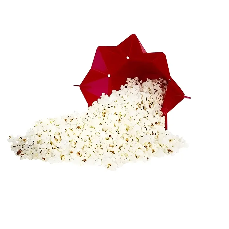 Bols à pop-corn pliables en silicone, ustensiles de cuisine faciles à utiliser et de haute qualité, seau à pop-corn, bol à pop-corn passe au micro-ondes 3