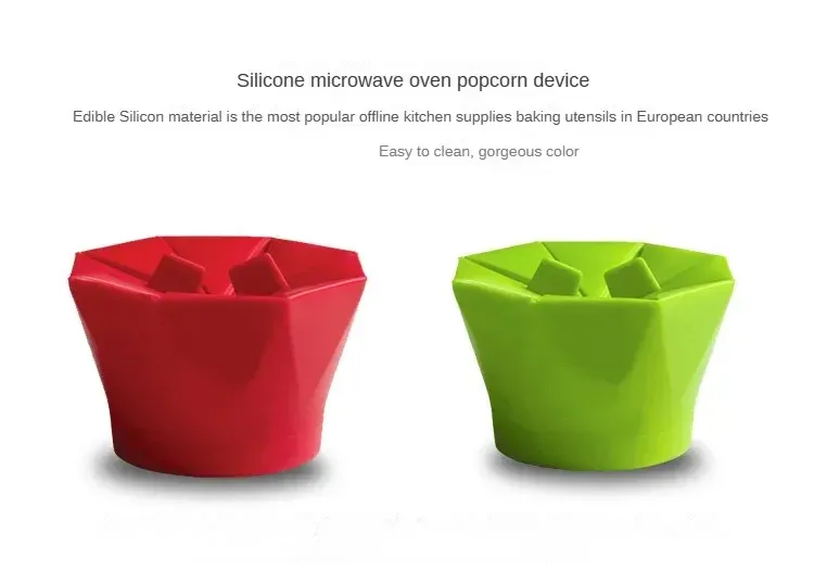 Bol à pop-corn pliable en silicone, détail de la forme