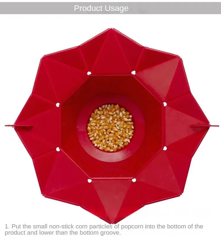 Bol à pop-corn pliable en silicone, utilisation au quotidien