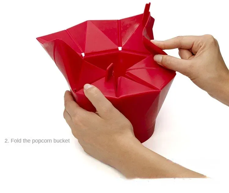 Bol à pop-corn pliable en silicone, présentation