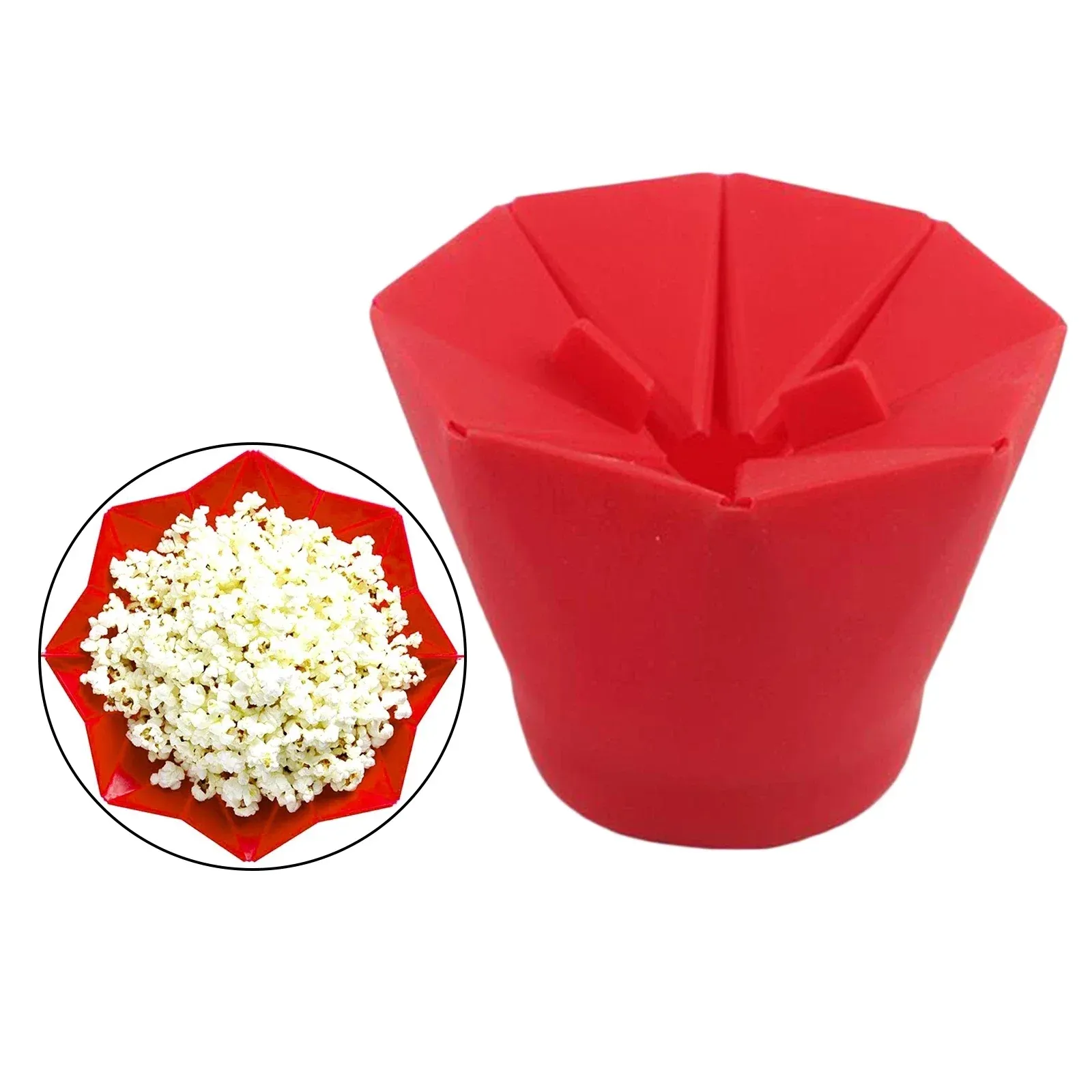 Bols à pop-corn pliables en silicone, ustensiles de cuisine faciles à utiliser et de haute qualité, seau à pop-corn, bol à pop-corn passe au micro-ondes 7