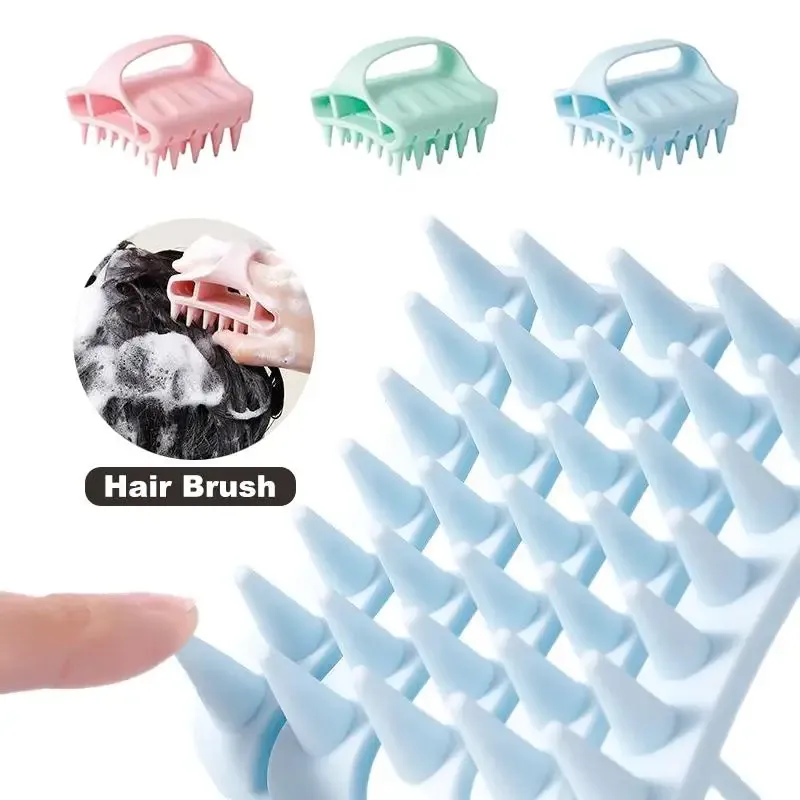 Brosse de massage pour cuir chevelu en silicone souple, lavage des cheveux et élimination des pellicules 4