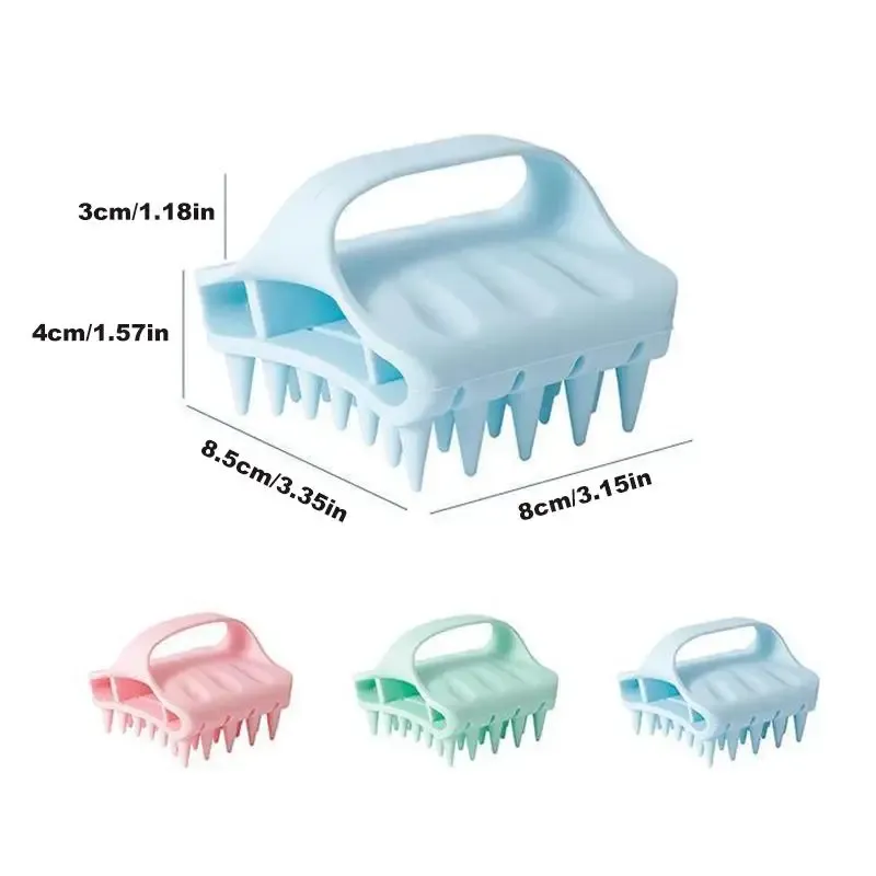 Brosse de massage pour cuir chevelu en silicone souple, lavage des cheveux et élimination des pellicules 6