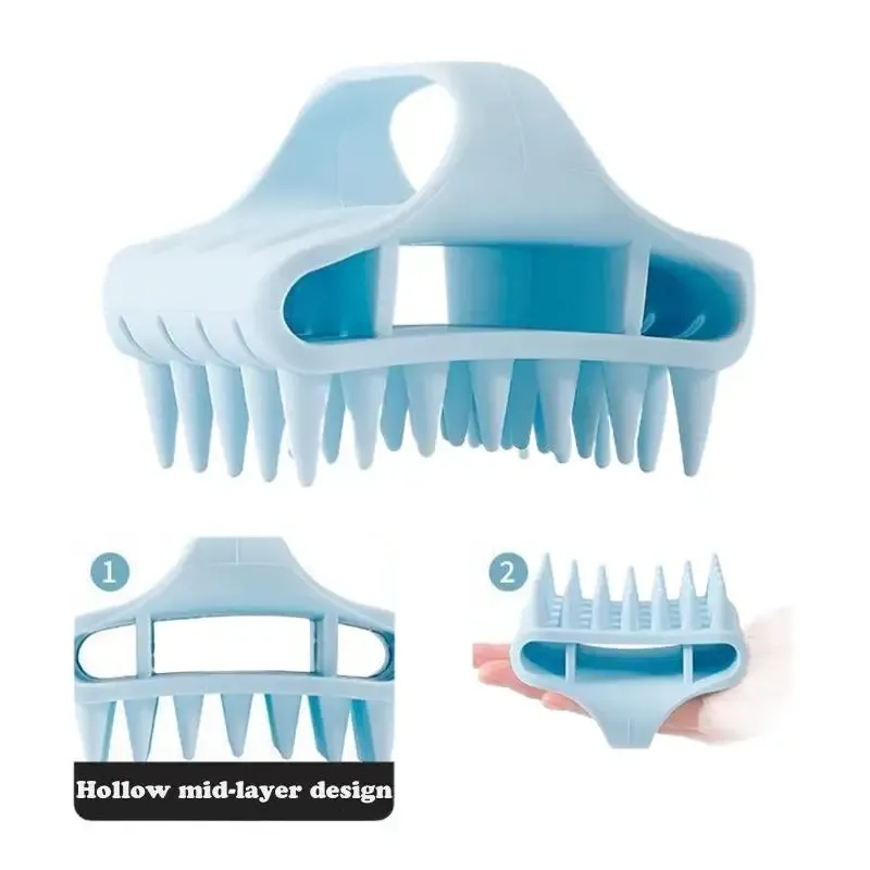 Brosse de massage du cuir chevelu, gros plan sur les picots