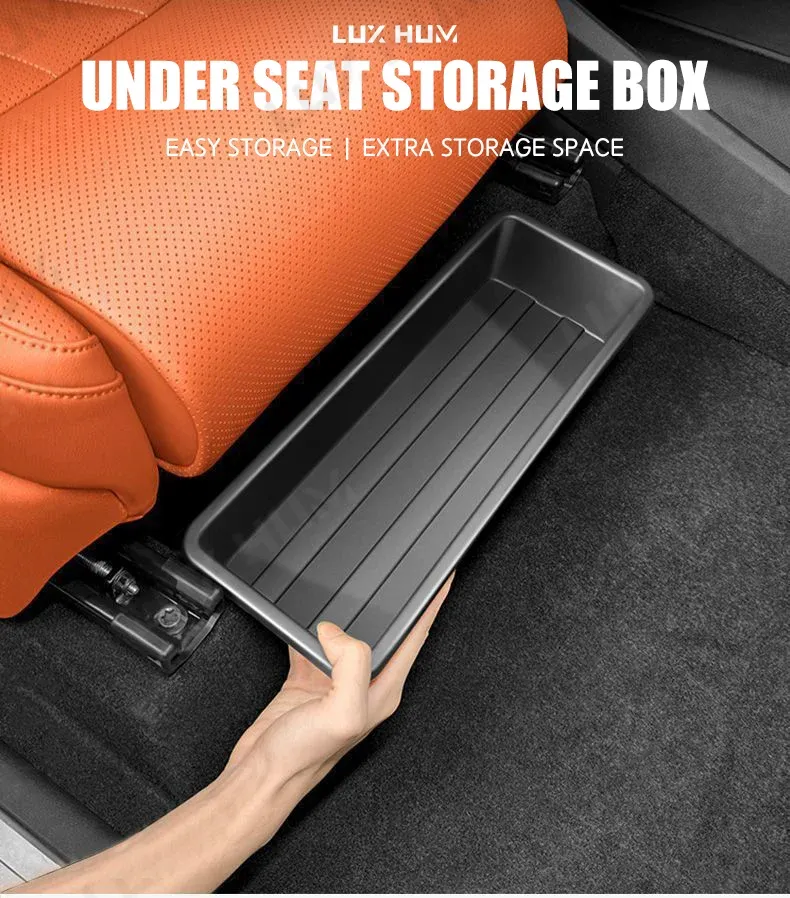 Boîte de rangement sous siège de voiture en situation
