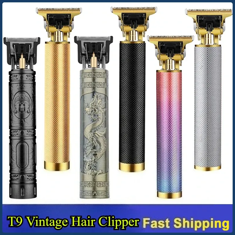 Tondeuse à cheveux vintage sans fil portable à charge rapide USB, tondeuse professionnelle pour barbier