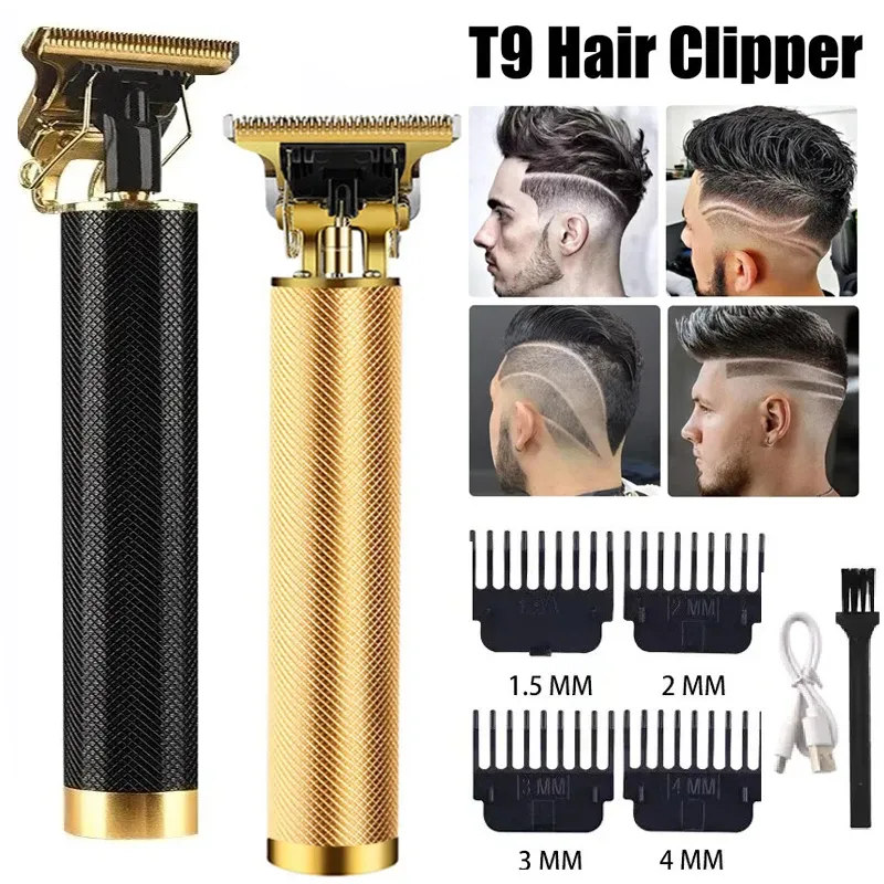 Tondeuse à cheveux vintage sans fil portable à charge rapide USB, tondeuse professionnelle pour barbier 2