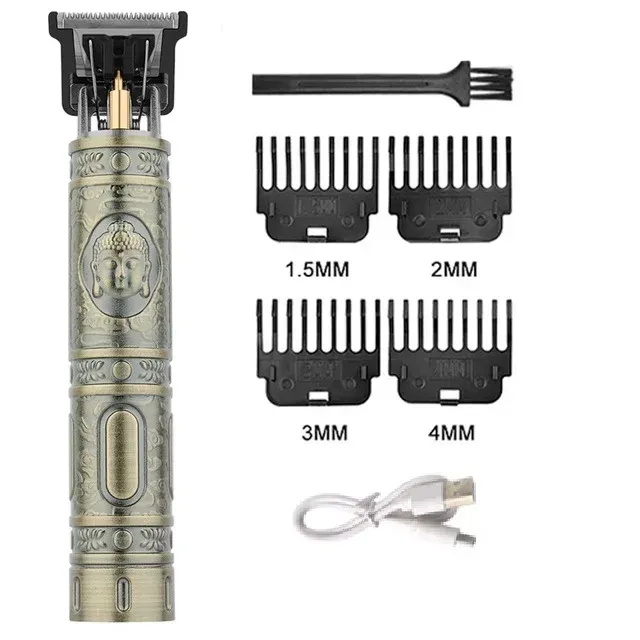 Tondeuse à cheveux vintage sans fil portable à charge rapide USB, tondeuse professionnelle pour barbier 18