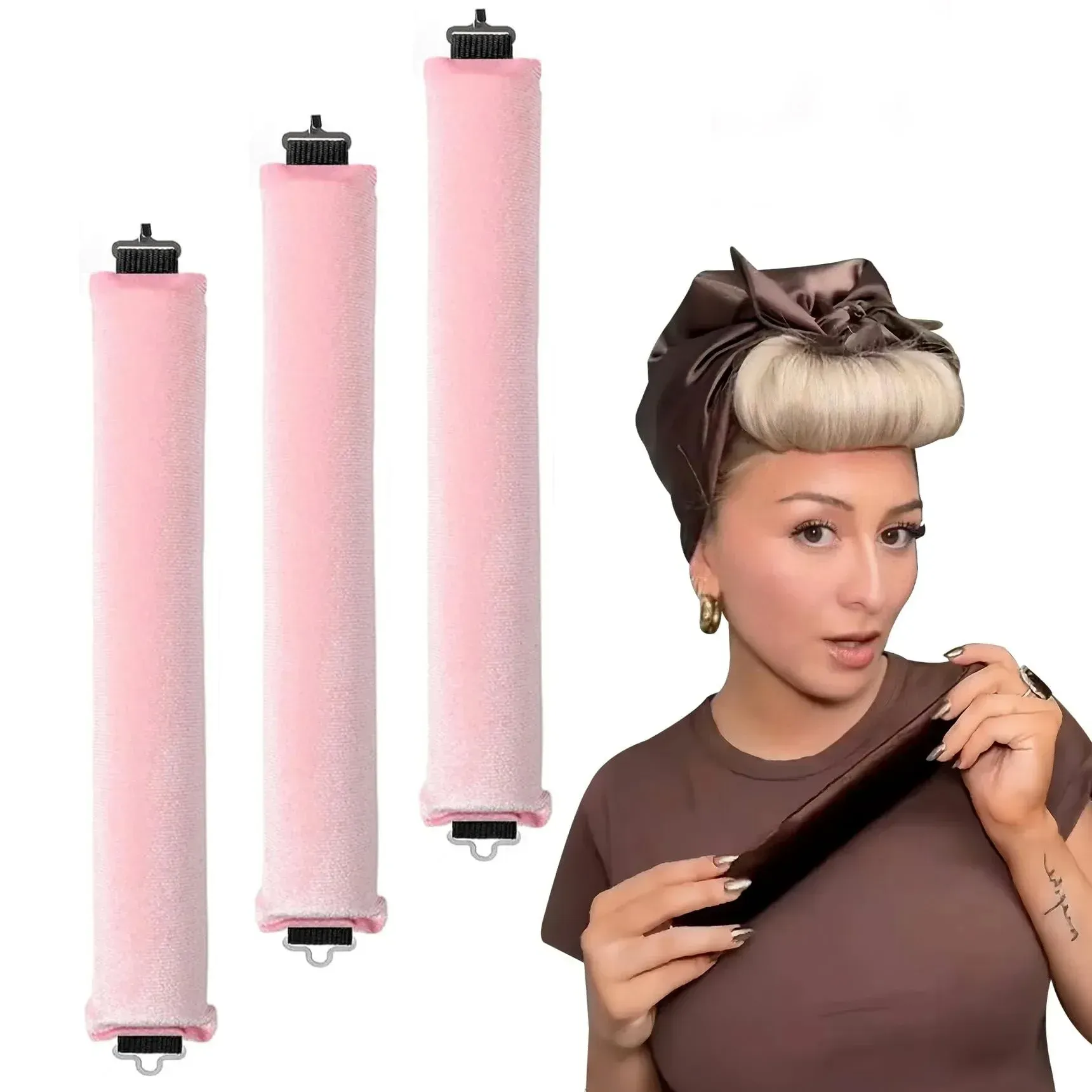 Bigoudis sans chaleur en tige souple pour boucles de nuit - Image 1