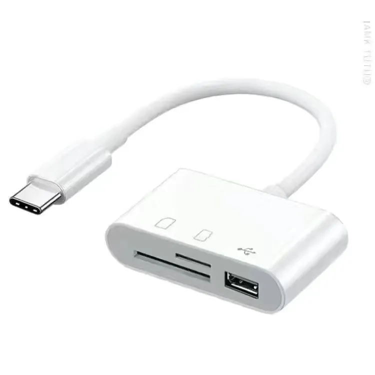 Adaptateur lecteur de carte 3 en 1 USB Type-C vers SD et TF, convertisseur OTG pour téléphone et tablette Huawei, Samsung, Xiaomi 8