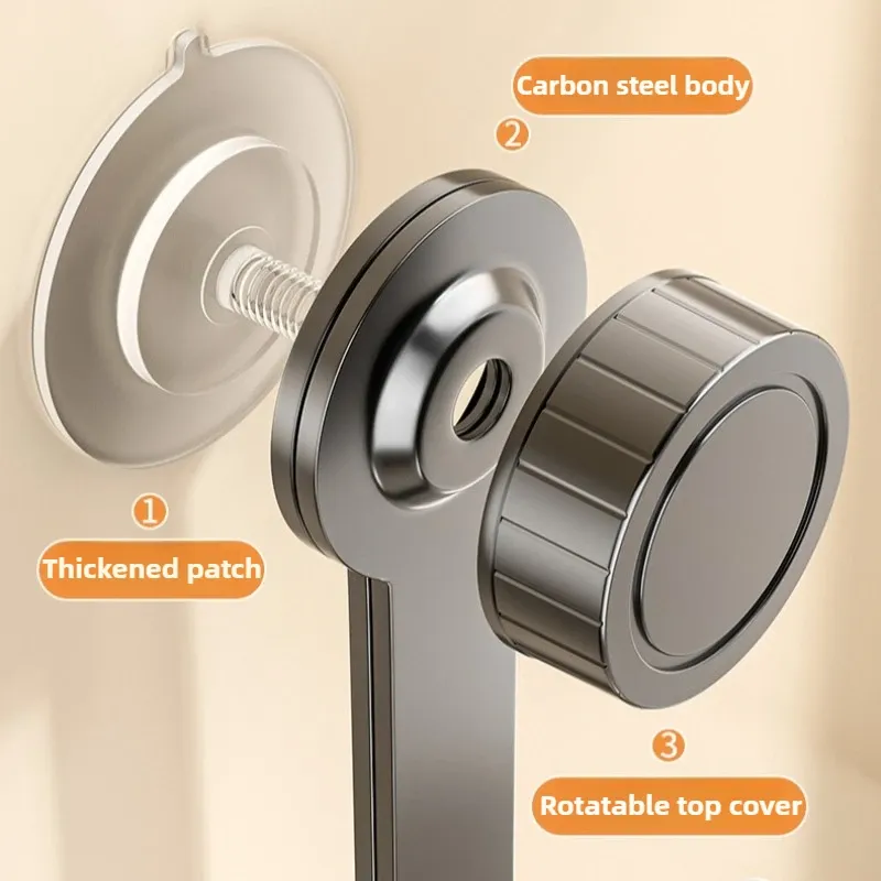Organisateur de cuisine rotatif à ventouse sans perçage, support mural pour couvercles de casserole avec crochets, support multifonctionnel et planches à découper 6