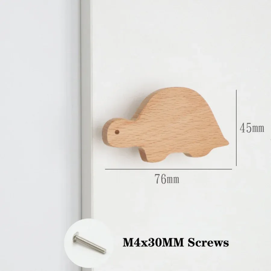 Poignées d'armoire en bois avec motifs d'animaux, crochets en bois, poignées de meubles pour armoires et tiroirs, boutons de porte, poignées de porte de garde-robe de cuisine 18