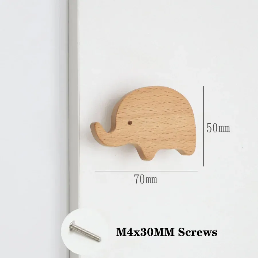 Poignées d'armoire en bois avec motifs d'animaux, crochets en bois, poignées de meubles pour armoires et tiroirs, boutons de porte, poignées de porte de garde-robe de cuisine 21