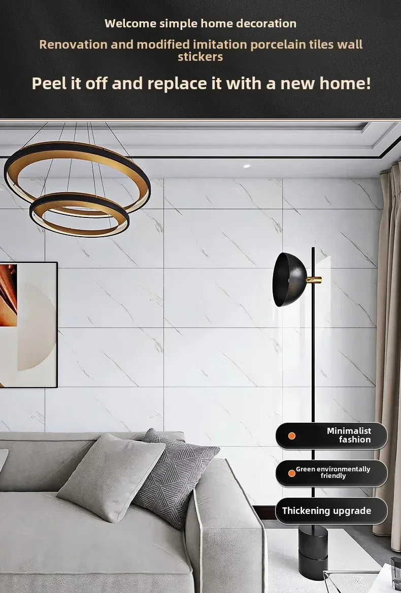 Autocollant carrelage en marbre dans une cuisine moderne