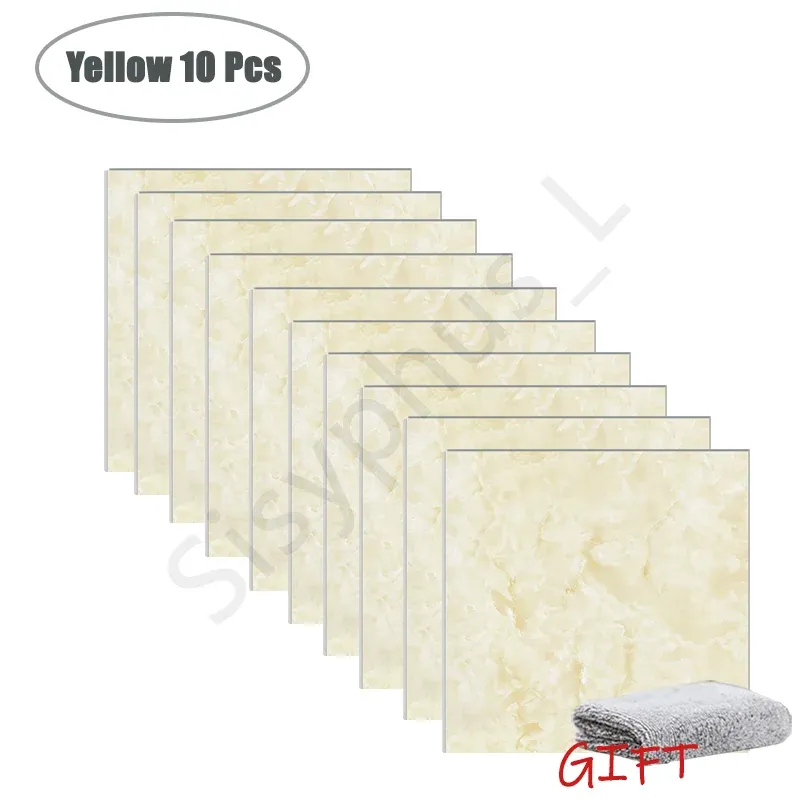 Autocollants muraux effet marbre en PVC, lot de 10 à 50 pièces, carrelage épais auto-adhésif et étanche pour salle de bains et cuisine 26