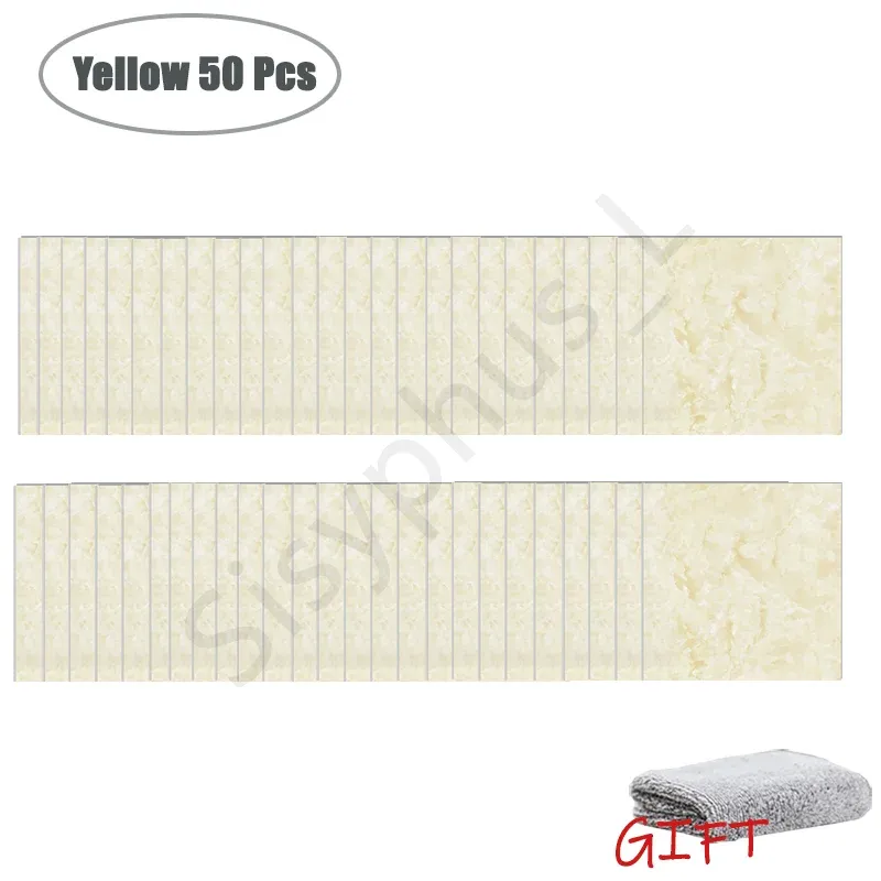 Autocollants muraux effet marbre en PVC, lot de 10 à 50 pièces, carrelage épais auto-adhésif et étanche pour salle de bains et cuisine 17