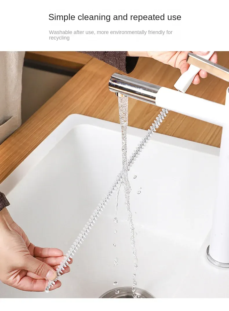 Brosse de dragage flexible, utilisation dans un lavabo