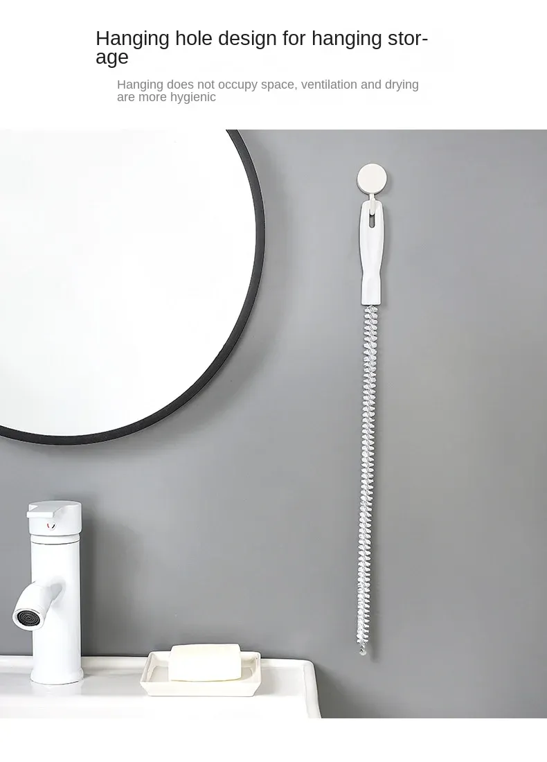 Brosse de dragage flexible, utilisation dans une évacuation