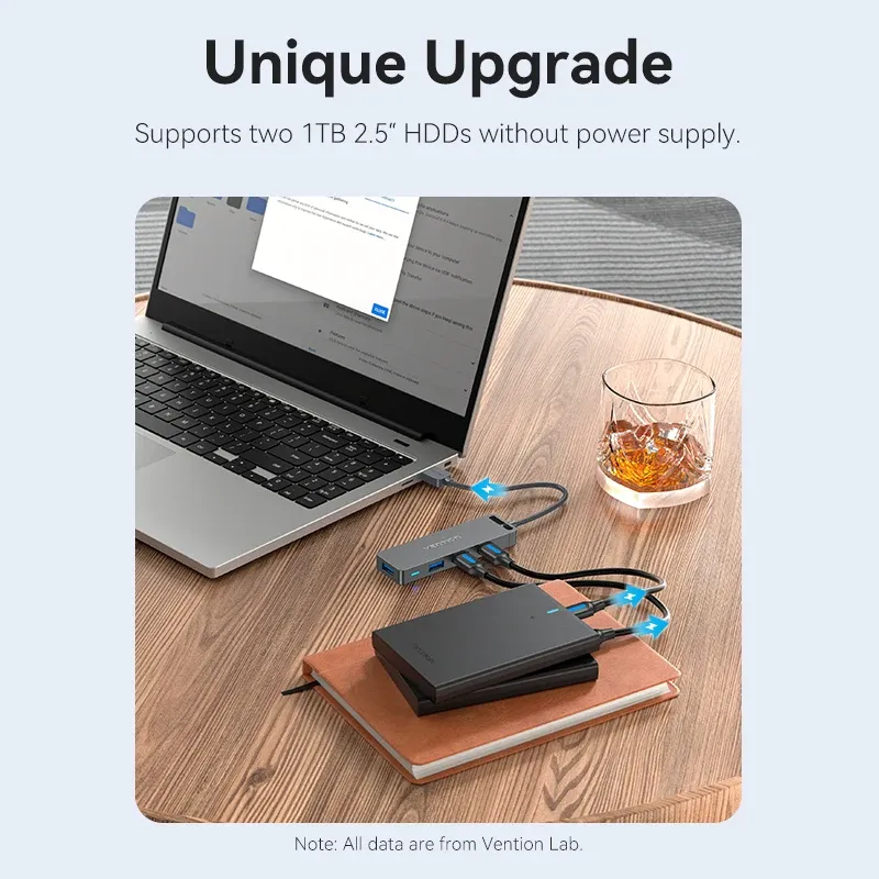 Hub USB haute vitesse Vention 4 ports USB 3.0 vers USB 3.0, adaptateur répartiteur pour MacBook Pro, iPad Pro, Xiaomi et Lenovo 3