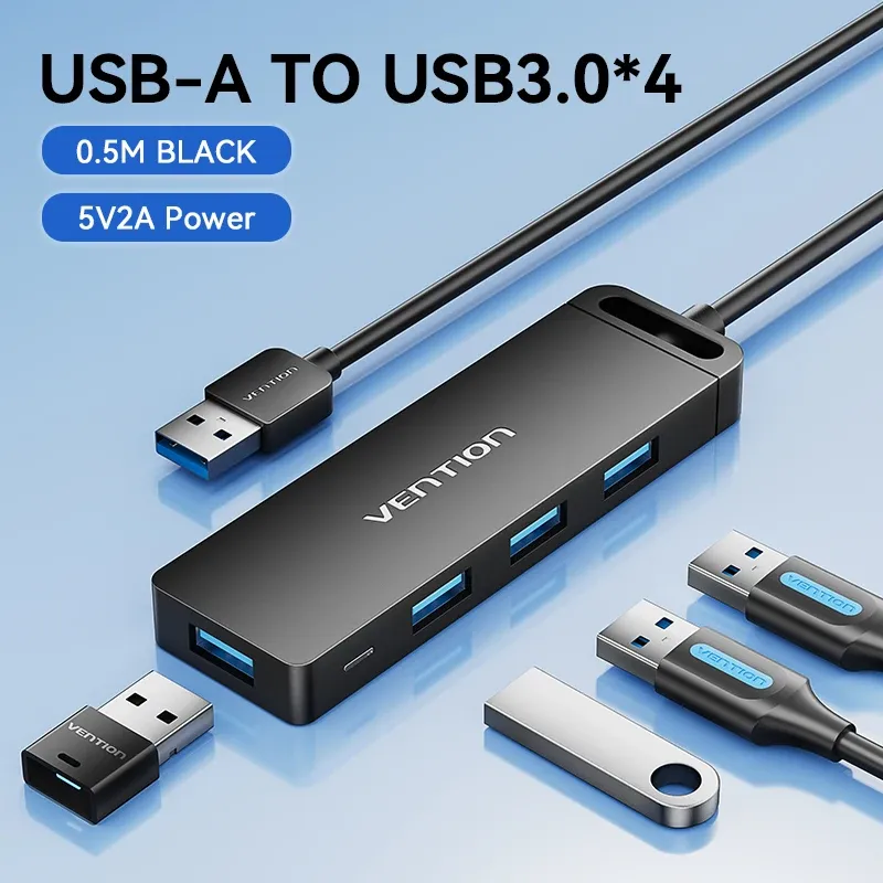 Hub USB haute vitesse Vention 4 ports USB 3.0 vers USB 3.0, adaptateur répartiteur pour MacBook Pro, iPad Pro, Xiaomi et Lenovo 11