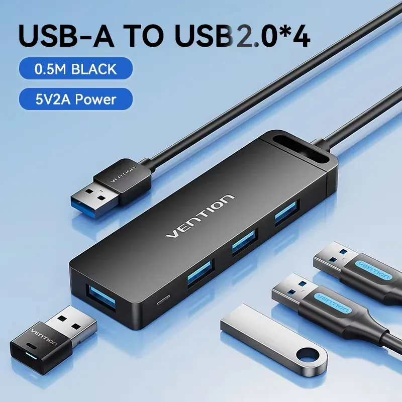 Hub USB haute vitesse Vention 4 ports USB 3.0 vers USB 3.0, adaptateur répartiteur pour MacBook Pro, iPad Pro, Xiaomi et Lenovo 13