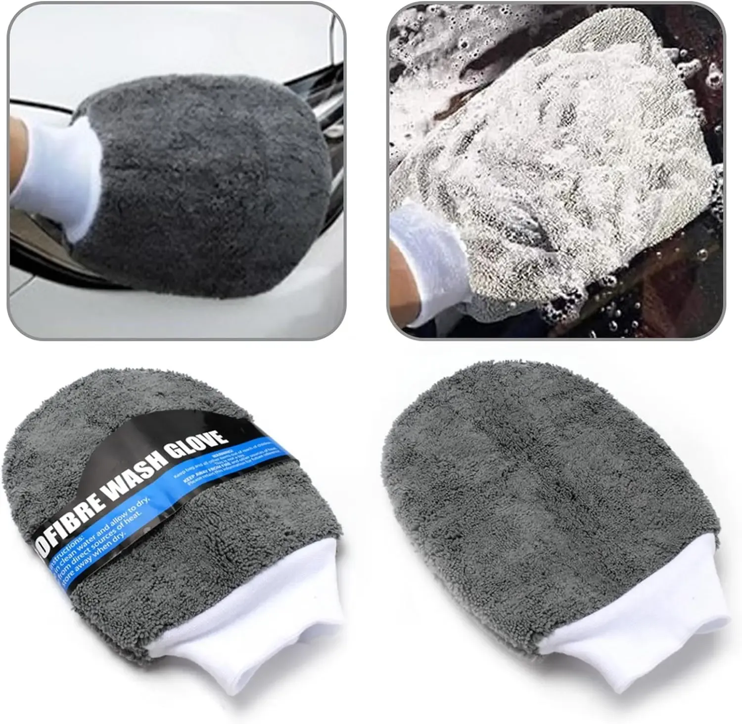 Kit de lavage auto en microfibre, accessoires de détailing intérieur et extérieur, 9 pièces 2