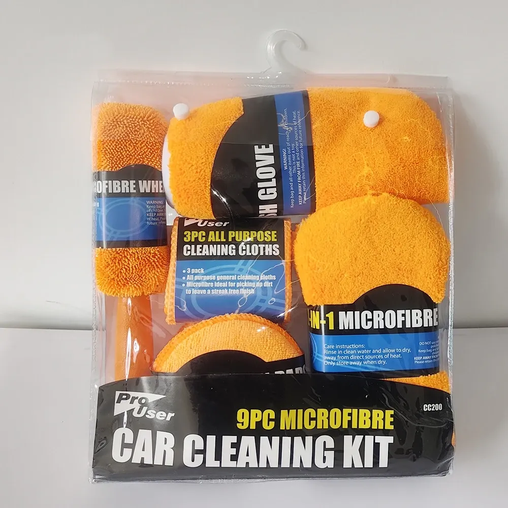 Kit de lavage auto en microfibre, accessoires de détailing intérieur et extérieur, 9 pièces 7
