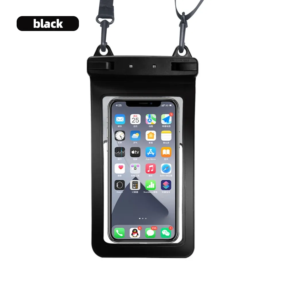 Étui étanche FONKEN pour téléphone portable, vue complète, sac sec transparent pour natation, neige et randonnée en forêt, grande housse de protection 8