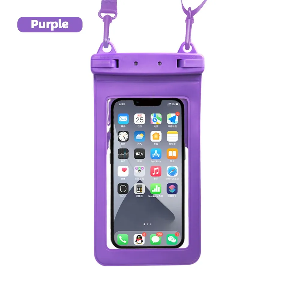 Étui étanche FONKEN pour téléphone portable, vue complète, sac sec transparent pour natation, neige et randonnée en forêt, grande housse de protection 12