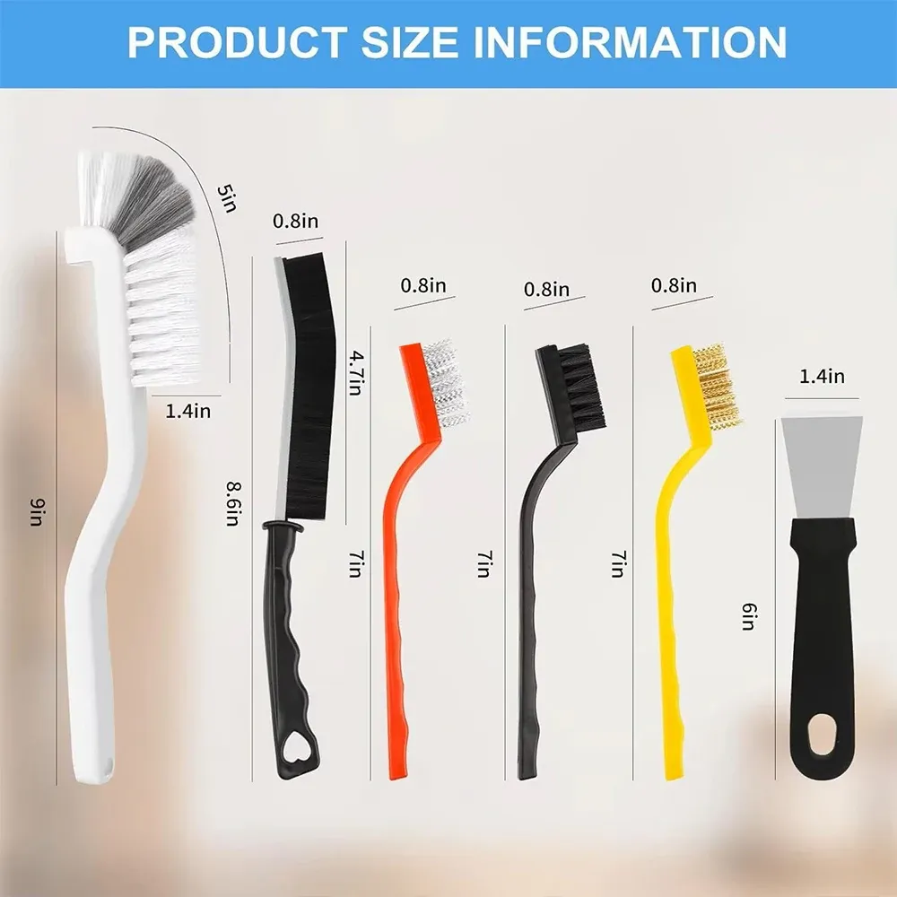 Ensemble de 11 brosses de nettoyage pour interstices à poils durs, idéal pour la cuisine, la salle de bain, les coins, les joints, l'évier, les tasses, les théières et les bouteilles 5