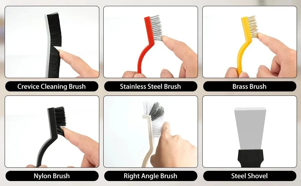 Brosse pour joints et crevasses en action