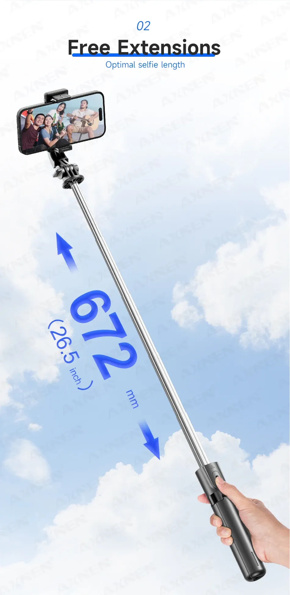 Perche extensible du trépied F01