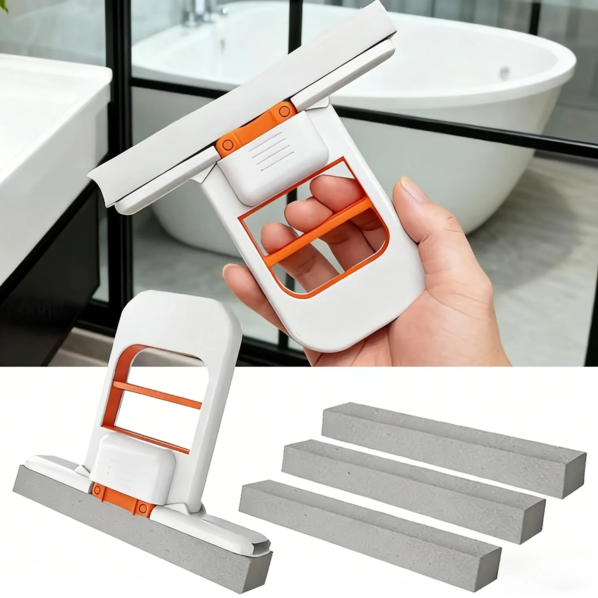 Mini serpillière multifonctionnelle rétractable humide/sèche pour cuisine, salle de bain et voiture | Outil de nettoyage compact et pratique en plastique durable pour la maison - Image 1