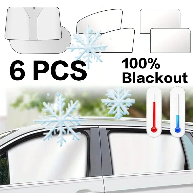 Pare-soleil occultant pour pare-brise de voiture avec protection UV avant et arrière, magnétique pour fenêtres latérales