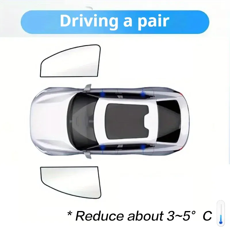 Pare-soleil occultant pour pare-brise de voiture avec protection UV avant et arrière, magnétique pour fenêtres latérales 10