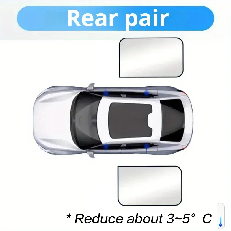 Pare-soleil occultant pour pare-brise de voiture avec protection UV avant et arrière, magnétique pour fenêtres latérales 11